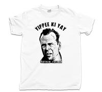 Yippee Ki Yay Mother Fcker T Tshirts Camisetas y Tops Die Hard Bruce Willis John Mcclane Movie tee White(Large)