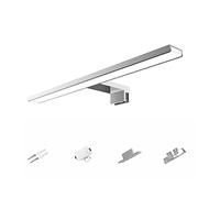 YIQAN 40cm LED Espejo Luz de Baño, Lámpara 10W 700 Lúmenes, 230 Voltios, Luz de Espejo Baño 4000K, Aluminio Completo, 3 en 1, Luz Impermeable IP44