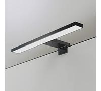 YIQAN LED Espejo 4000K Natural Negro Mate 40cm Luz de Baño 10w 800lm Clip Armario Con 3 Opciones de Montaje