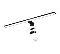 YIQAN luz de baño 60cm 13w LED luz de espejo 4000K luz natural Negro mate 1100lm luz de tocador de baño 3 opciones de montaje