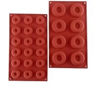 YIQI - Juego de 2 moldes para buñuelos de silicona, sartenes antiadherentes resistentes al calor para panecillos de galletas y galletas (8 cavidades y 18 cavidades)