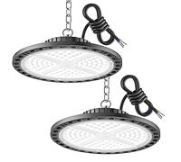 YIQIBRO 100W UFO Foco LED de Interior, 10000LM 7000K Blanco Frio Luz de Garaje,IP65 Impermeable Proyector LED Interior Industrial para Iluminação Comercial 2 Piezas