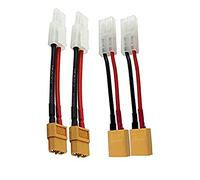 Yiqigou 2 Pares XT60 Macho Hembra Conector a Big-Tamiya Macho Hembra Conector Adaptador con Cable de Silicona de 10 cm 14 AWG