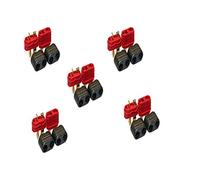 Yiqigou 5 Pares Antideslizante Chapado en Oro Amass Deans Tipo T Macho Hembra Conector Adaptador con Revestimiento y Tubo Termorretráctil