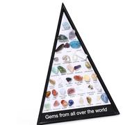 YiQinzcxg 36 muestras de piedras preciosas de ágata de cristal natural Colección de minerales educativos para entusiastas de la geología y proyectos artesanales Colección de muestras de minerales