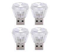 YiQinzcxg 4 Uds Auto Iluminación LED Luz USB Coches Interior Atmosféricas Lámpara Interior Decorativa Interior Iluminación Colorida Noche