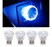 YiQinzcxg 4 Uds Auto Iluminación LED Luz USB Coches Interior Atmosféricas Lámpara Interior Decorativa Interior Iluminación Colorida Noche