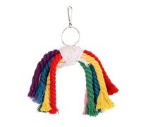 YiQinzcxg Accesorios para jaula de loros, cuerda de colgar colorida, juguete de escalada para pájaros, para masticar y reducir el estrés, divertido juguete de jaula de cuerda de algodón