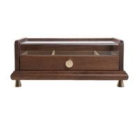 YiQinzcxg Caja de almacenamiento de joyas de madera maciza con cajones para una organización integral de anillos y pendientes en casa