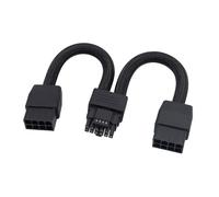 YiQinzcxg Heavy Duty 12VHPWR GPU Cable 2 x 8 pines hasta 16 pines GPU Conector de cable alargador para tarjetas gráficas 3090TI 4070TI 4080 4090 Cable de alimentación