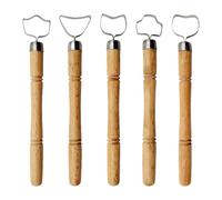 YiQinzcxg Juego de 5 herramientas de cerámica de acero inoxidable con mango de madera, herramienta de formación de arcilla, herramienta de cerámica, herramienta de herramientas, juego de raspadores de