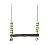 YiQinzcxg Juguete de columpio para pájaros con cuentas de madera, juguete para moler y masticar para pájaros pequeños, percas colgantes