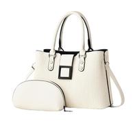 YiQinzcxg Moderno 2 Piezas Mujer Bolsos Y Bandoleras Set Cuero PU Bolsos Bandolera Casual Con Top Para Trabajo O Viajar Bolsos de Mujer, beige