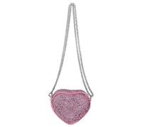 YiQinzcxg Pequeño Monedero en forma de corazón Bolso de hombro de moda con cadena de lentejuelas chispeante Bolso de hombro Monedero único para mujeres y niñas Bolso de viaje de moda, a
