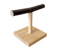 YiQinzcxg Soporte de madera natural para loros, suministros para periquitos, rascador para loros pequeños