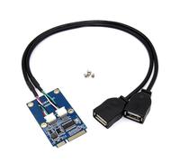 YiQinzcxg Tarjeta adaptadora PCIe a USB para ordenadores portátiles, placas base pequeñas PCIe ampliación USB 2.0 tarjeta de expansión