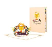 YiQinzcxg Tarjeta de felicitación 3D de papel emergente para la primera tarjeta de felicitación de la Santa Comunión con sobre, tarjeta postal de papel hecha a mano para la familia