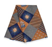 YiQinzcxg Tela de poliéster de doble cara impresión de cera africana impresión geométrica costura para acolchado y decoración del hogar Tela de proyecto creativo