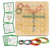 YIQOGAME Montessori Juguete a partir de 3 años, geotabla Montessori de madera con bandas de goma, juguete educativo para niños a partir de 3, 4 y 5 años, juguete STEM para la enseñanza