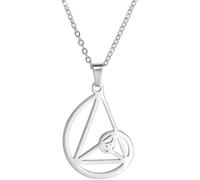 YIQPKUM Collar de Proporción Áurea Graduación Acero Inoxidable Espirales Fibonacci Geométricas Colgante Joyería Dijes Regalos para Profesores de Arte y Matemáticas (Plateado)