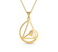 YIQPKUM Collar de Proporción Áurea Graduación Acero Inoxidable Espirales Fibonacci Geométricas Colgante Joyería Dijes Regalos para Profesores de Arte y Matemáticas (Plateado Oro)