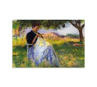 YiQuSoft Edmund Charles 1891 - Póster decorativo con texto en inglés "A Girl Sewing in An Orchard" para decoración del hogar, para colgar en el dormitorio, pinturas decorativas sin marco, 40 x 60 cm