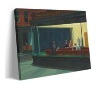 YiQuSoft Edward Hopper Nighthawks (1942) Póster decorativo para colgar en la pared, para dormitorio, pinturas decorativas para habitación, estilo marco, 20 x 30 cm
