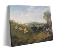 YiQuSoft George Stubbs Caballos de carreras Ejercitando en Goodwood on A Dapple Grey Horse Artworks Canvas Room Estética Wall Art Prints Home Modern Decor Frame-Style 50 x 75 cm