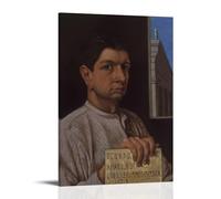 YiQuSoft Giorgio De Chirico - Póster de autorretrato al óleo sobre madera, lienzo para pared, impresiones artísticas para colgar, idea de regalo, decoración del hogar, obras de arte, estilo marco, 50