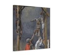YiQuSoft James Tissot 1896 I Thirst, The Vinagar Given to Jesus John, póster de arte de pared, lienzo estético, cuadro de pintura para sala de estar, decoración del hogar, estilo marco de 30 x 30 cm