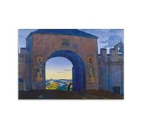 YiQuSoft Nicholas Roerich And We Are Opening The Gates, from The Sancta Series 1922 - Póster decorativo para pared, dormitorio, moderno, impresión para el hogar, obras de arte sin marco, 50 x 75 cm