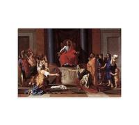 YiQuSoft Nicolas Poussin The Judgement of Solomon 1649 - Póster impreso en lienzo para pared, decoración moderna para el hogar, idea de regalo, sin marco, 50 x 75 cm