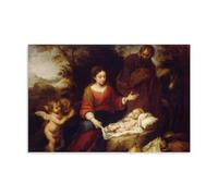 YiQuSoft Póster artístico de Bartolome Esteban Murillo Rest on the Flight Into Egypt, lienzo para decoración de pared, foto para el hogar, decoración moderna, sin marco, 50 x 75 cm