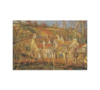 YiQuSoft Póster de Camille Pissarro Toits Rouges, Coin D'un Village, Hiver, Côte De Saint-Denis, lienzo para pared, impresiones fotográficas, pinturas para decoración del hogar, estilo sin marco, 50 x