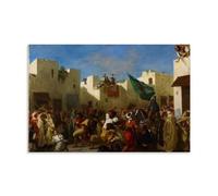 YiQuSoft Póster de Eugene Delacroix Convulsionistas de Tánger (1838), lienzo, decoración de pared, foto para el hogar, decoración moderna, sin marco, 50 x 75 cm