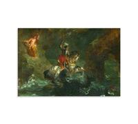 YiQuSoft Póster de Eugene Delacroix San Jorge luchando contra el dragón de 1847, lienzo decorativo para el hogar, dormitorio, decoración moderna, sin marco, 30 x 45 cm