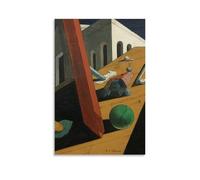 YiQuSoft Póster de Giorgio De Chirico con texto en inglés "He Evil Genius of A King", lienzo para colgar en la pared, ideal para regalo, decoración del hogar, obras de arte sin marco, 50 x 75 cm