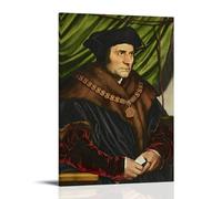 YiQuSoft Póster de Hans Holbein The Younger Retrato de Sir Thomas More, arte de pared, impresiones para dormitorio, decoración del hogar, lienzo para colgar, cuadros estilo marco, 50 x 75 cm