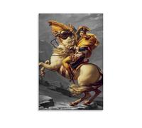 YiQuSoft Póster de Jacques-Louis David Napoleón en el paso de Saint-Bernard (1801), pintura sobre lienzo, arte de pared, impresión de pergamino, para sala de estar, paredes, decoración de hogares