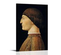 YiQuSoft Póster de Piero Della Francesca Retrato de Sigismondo Pandolfo Malatesta (c. 1451), lienzo impreso, pintura de pared, decoración moderna, obras de arte para el hogar, idea de regalo, estilo