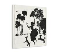 YiQuSoft Póster decorativo de la silueta de Cenicienta de Arthur Rackham de 1919, para dormitorio, moderno, para el hogar, 40 x 40 cm