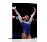 YiQuSoft Simone Biles - Póster de gimnasia con estrellas para pared, decoración del hogar, lienzo para colgar, estilo marco, 30 x 45 cm