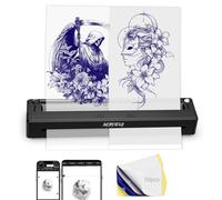 YIRIGUI Mini impresora de plantillas de tatuaje, máquina de transferencia térmica portátil Bluetooth con tamaño de papel ajustable, 10 hojas incluidas, compatible con iOS, Android, tabletas y