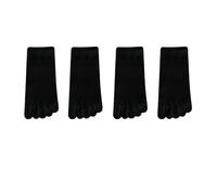YIRONER Calcetines de Dedos Cinco para Mujer, Deportivos Algodón Finos Y Transpirables (Paquete 4 Pares)-4 Pares Negros-Talla Única (35-39)
