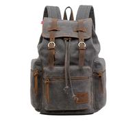 YIRONER Canvas Retro Men's Bag Backpack Suitable 14 Inch Laptop Bag Vintage 36-55l Wear(Gray)