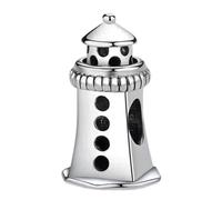 YiRong Jewelry Abalorio de faro de plata de ley 925 con diseño de torre de plomo y vida marina, dije de construcción para pulsera Pandor, Plata de ley