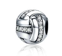 YiRong Jewelry Abalorio de plata de ley 925 con diseño de pelota de voleibol para pulsera Pandora