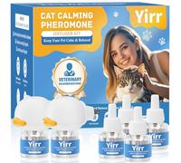Yirr Difusor calmante para gatos, 6 en 1, difusor calmante de feromonas para gatitos, difusor calmante multicat, feromonas relajantes para aliviar el estrés, la ansiedad, combatir los arañazos, 2