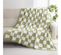 YIRUIO Mantas de ajedrez a cuadrícula de ajedrez a Cuadros más cálidas, cómodas, de Felpa, Reversible, de Microfibra, decoración acogedora para el hogar, Cama, sofá (Verde Salvia, 51 x 63 Pulgadas)