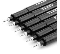 YISAN Bolígrafos de punta ultrafina negro 01, bolígrafos de tinta de escritura de punta extrafina, 0.25 mm, marcadores de arte finos para dibujar, Biblia, manga, 6 unidades, 70320